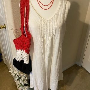 ArtisaNany White Linen Mini dress.